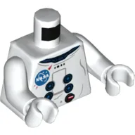 Torso Spacesuit with NASA Logo Print (Apollo 11), White Arms and Hands