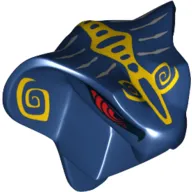 Minifig Head Special, Snake with Fangs, Red Eyes and Yellow Scales Print