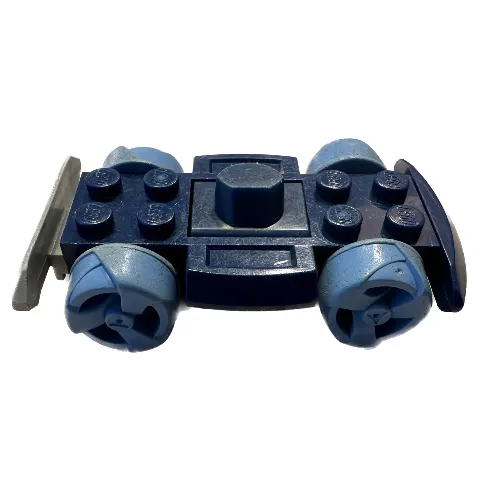 Vehicle Base 4 x 6 Racer Base with Medium Blue Wheels