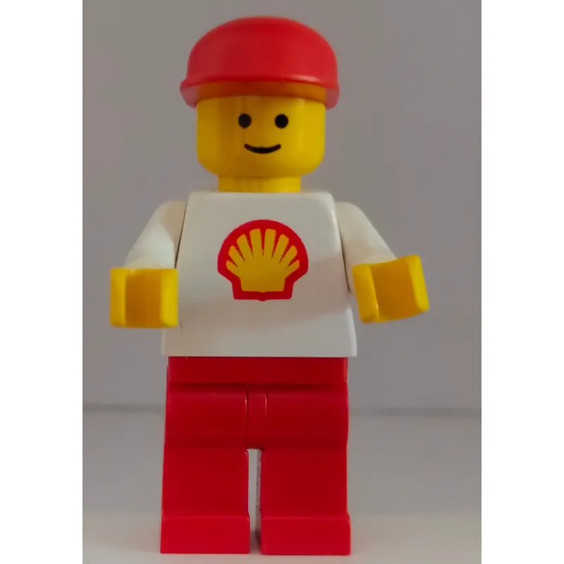 Man, White Torso with Shell Logo, Red Legs, Red Cap