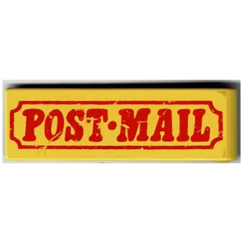 Duplo Door 1 x 4 x 1 with Red 'POST-MAIL' Print