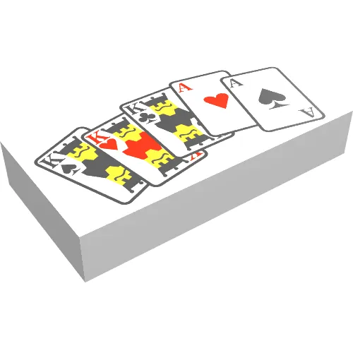 Tile 1 x 2 with Playing Cards Print