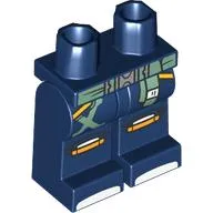 Hips and Dark Blue Legs with Sand Green Belt and Straps, Gold Trim Print