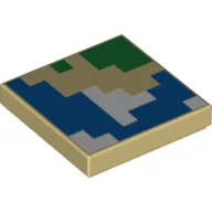 Tile 2 x 2 with Pixelated Map print