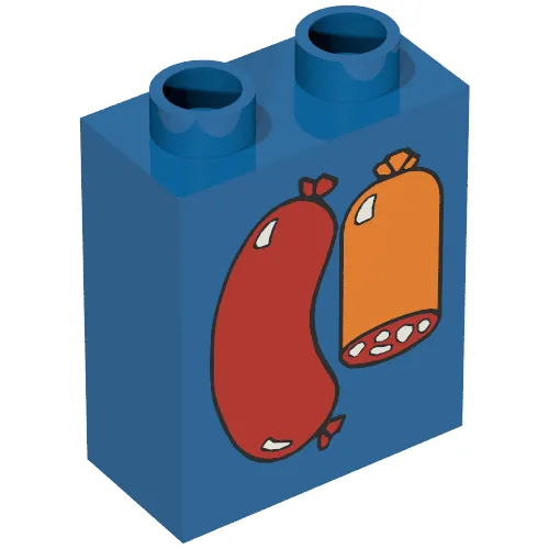 Duplo Brick 1 x 2 x 2 with Sausages Print