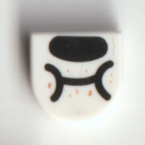 Tile Round 1 x 1 Half Circle with Snout, Crumbs Print