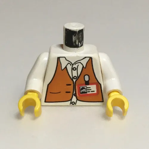 Torso Brown Vest, ID / Clapboard on Back Print (Director), White Arms, Yellow Hands