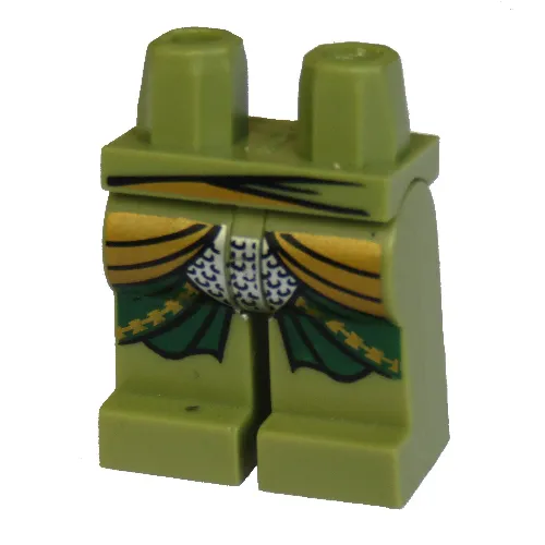 Hips and Olive Green Legs with Green and Pearl Gold Robe and Silver Scale Mail Print [Elrond 5000202]