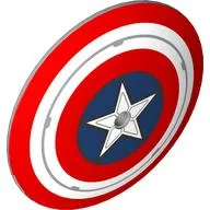Dish 9 x 9 Inverted with Pin Hole with Captain America Shield Print