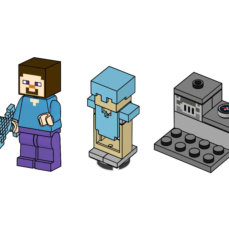 Steve with Armor Stand and Blast Furnace