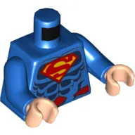 Torso Muscles with Dark Blue Highlights, Red Belt, Red and Yellow Superman 'S' Logo Print, Blue Arms, Light Nougat Hands