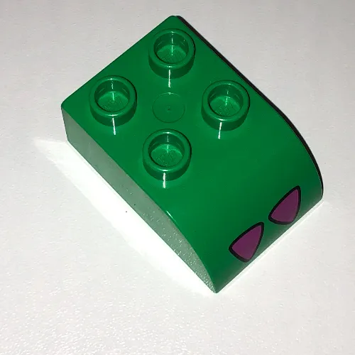 Duplo Brick 2 x 3 with Curved Top and Alligator Foot Print