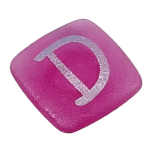 Clikits Icon, Square 2 x 2 Small with Pin and Silver 'D' Print