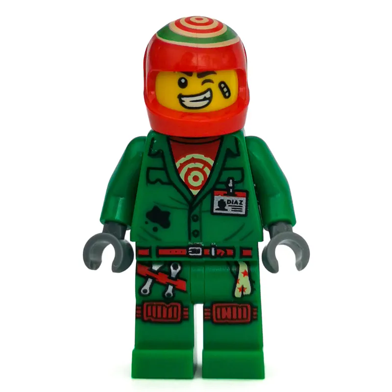 Douglas Elton / El Fuego, Green Outfit with Red Helmet