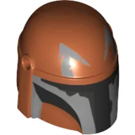 Helmet Mandalorian with Holes, Black and Light Bluish Gray print