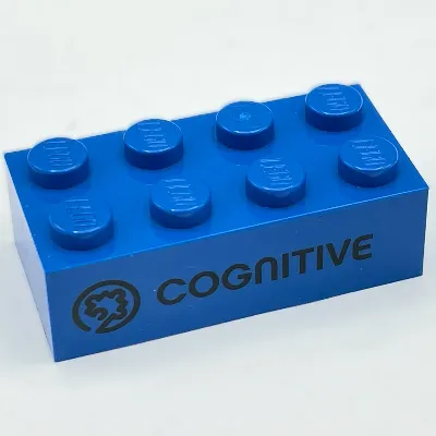 Brick 2 x 4 with 'COGNITIVE' and Icon Print