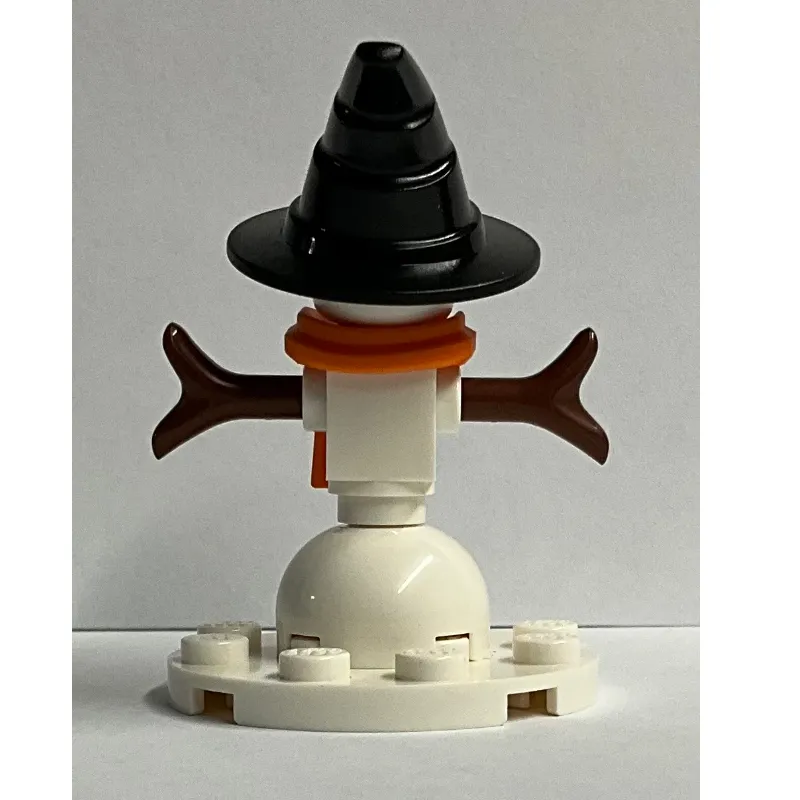 Snowman - Orange Scarf, Witch Hat