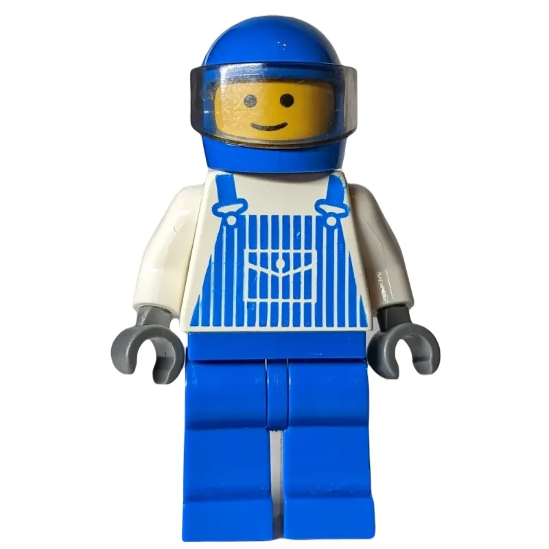 White Torso, Blue Overall, Blue Helmet