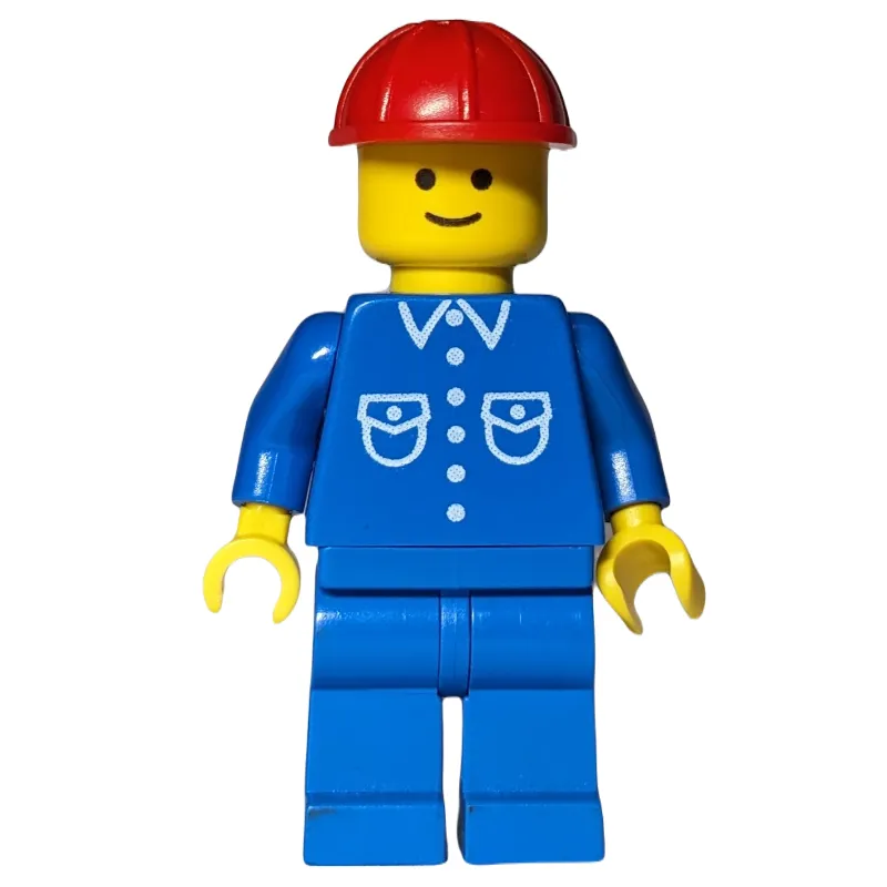 Man, Blue Shirt, Blue Legs, Red Hard Hat (3626b Head)
