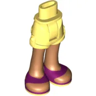 Minidoll Hips and Shorts with Medium Nougat Legs and Magenta Sandals Print