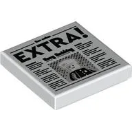 Tile 2 x 2 with Newspaper, 'EXTRA!' print