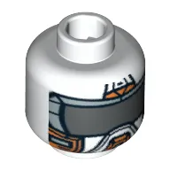 Minifig Head Battle Mech, Orange Mask with Dark Gray Visor Print [Hollow Stud]