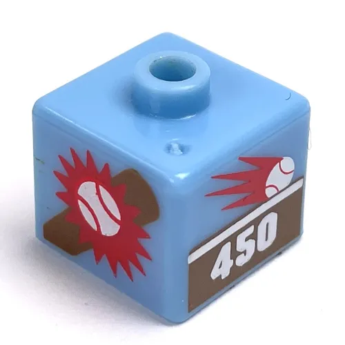 Pen Bead, Square with Baseball Bat Hitting Ball Print