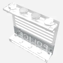 Panel 1 x 4 x 3 - Solid Studs with Black 'POLICE' Bar and White Stripes Print