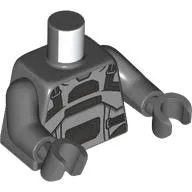 Torso, Black/Light Bluish Grey Armor print, Dark Bluish Gray Arms and Hands