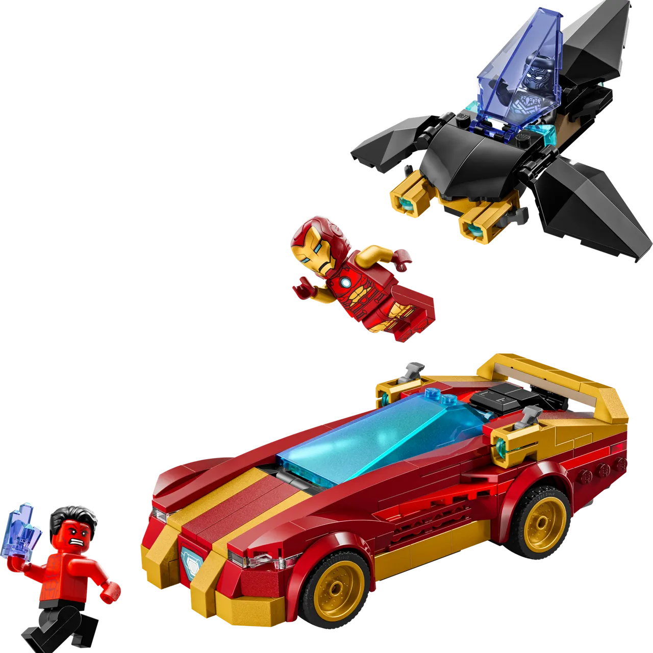 Iron Man Car & Black Panther vs. Red Hulk