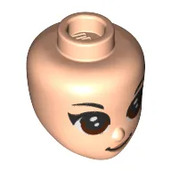 Minidoll Head Reddish Brown Eyes, Pink Lips