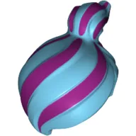 Hair Ponytail Off-center with Magenta Stripes Print