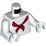 Torso Red Tied Scarf Print, White Arms and Hands