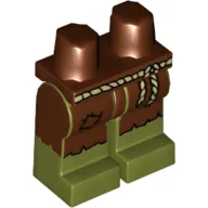 Hips and Olive Green Legs with Tattered Dark Brown Leggings with Patch and Rope Belt Print