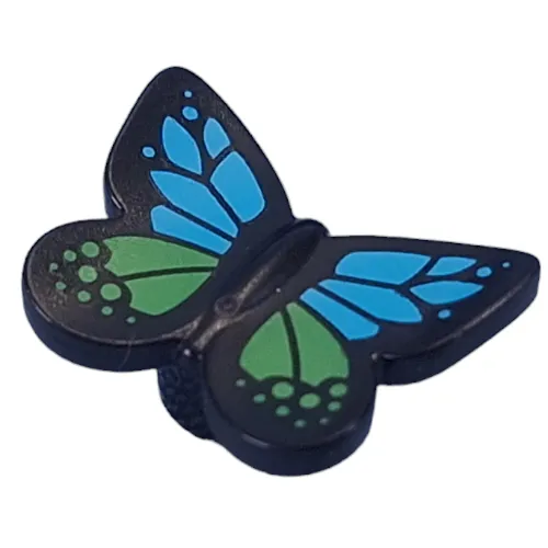 Insect, Butterfly with Dark Azure, Bright Green Wings print