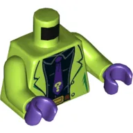 Torso Jacket, Black Shirt, Belt, Purple Tie with '?' Print, Lime Arms, Dark Purple Hands