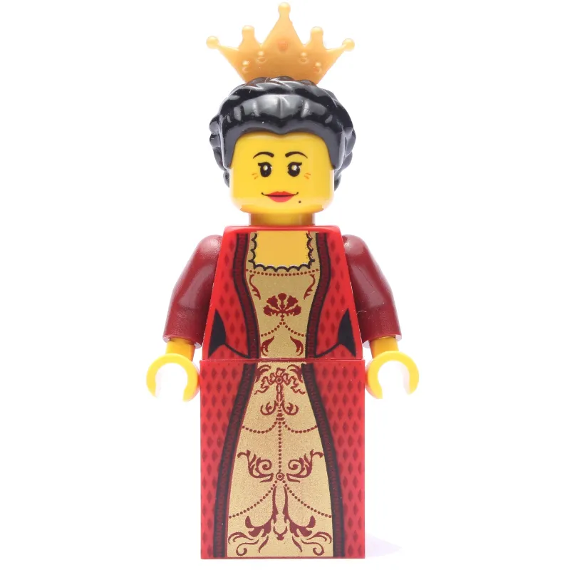 Queen - Red Torso, Red Slope for Legs, Black Hair