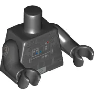 Torso Flight Suit with Control Panel, Tubes, and Belt Print (TIE Pilot), Black Arms and Hands