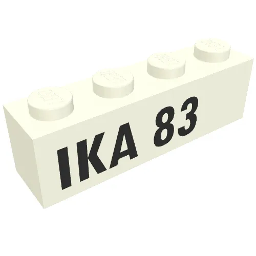 Brick 1 x 4 with Black 'IKA 83' Print