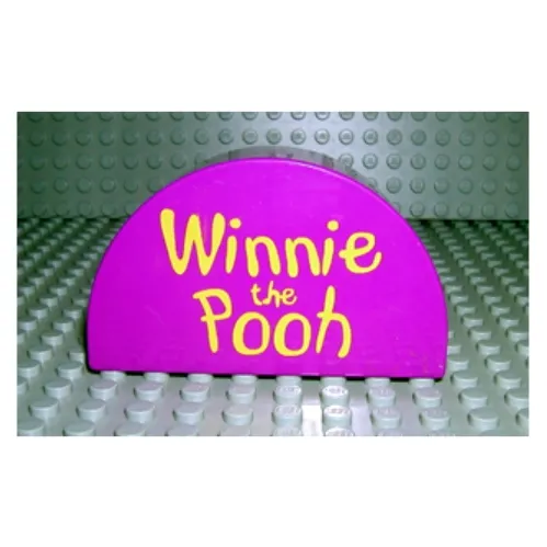 Duplo Brick 2 x 4 x 2 Curved Top with 'Winnie the Pooh' Print