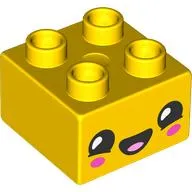 Duplo Brick 2 x 2 with Smiling Face Print