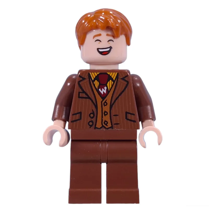 George Weasley in Reddish Brown Suit, Dark Red Tie