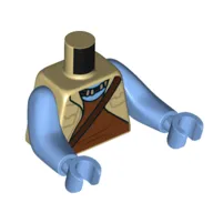 Torso with Long Arms, Na'vi, with Jacket, Reddish Brown Shirt, Strap print, Medium Blue Arms and Hands