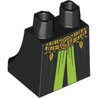 Hips and Legs Under Dress/Robe with Gold Robe Belt, Buckle, Lime Dress print