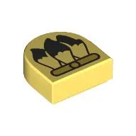 Tile Round 1 x 1 Half Circle with Feathers print