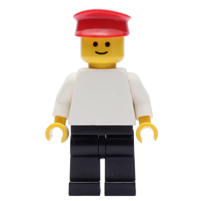 Man - White Torso, Black Legs, Red Hat, Black Legs