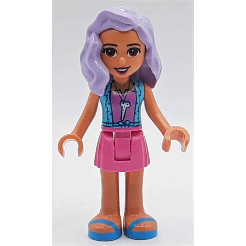 Nina - Medium Azure Jacket, Dark Pink Skirt