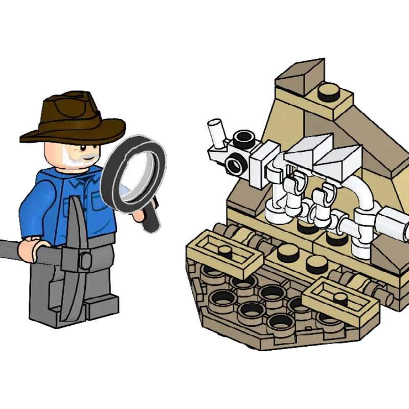 Alan Grant and Dino Skeleton