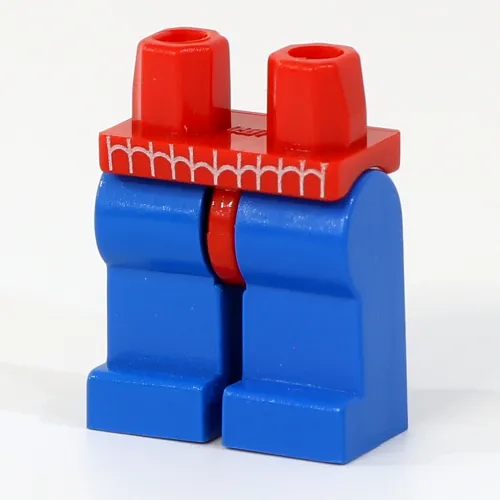 Hips and Blue Legs with Spider-Man Webbing Print