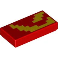 Tile 1 x 2 with Yellow Pixels print
